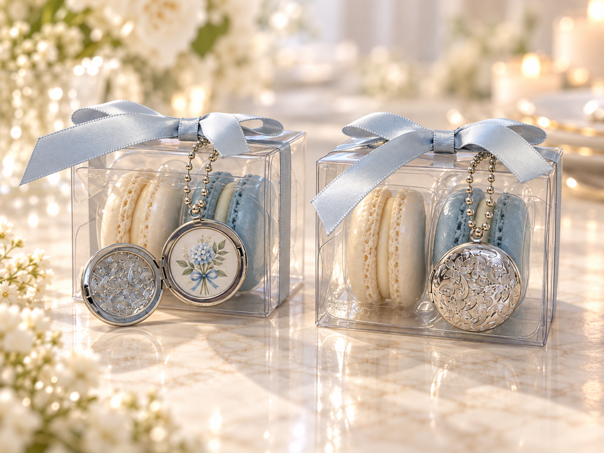 Keepsake Locket Macaron Wedding Favors