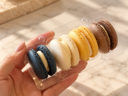Personalized Corporate Macaron Favors 4 Pack | Custom Logo Business Gifts | Employee Appreciation & Client Thank You Gifts