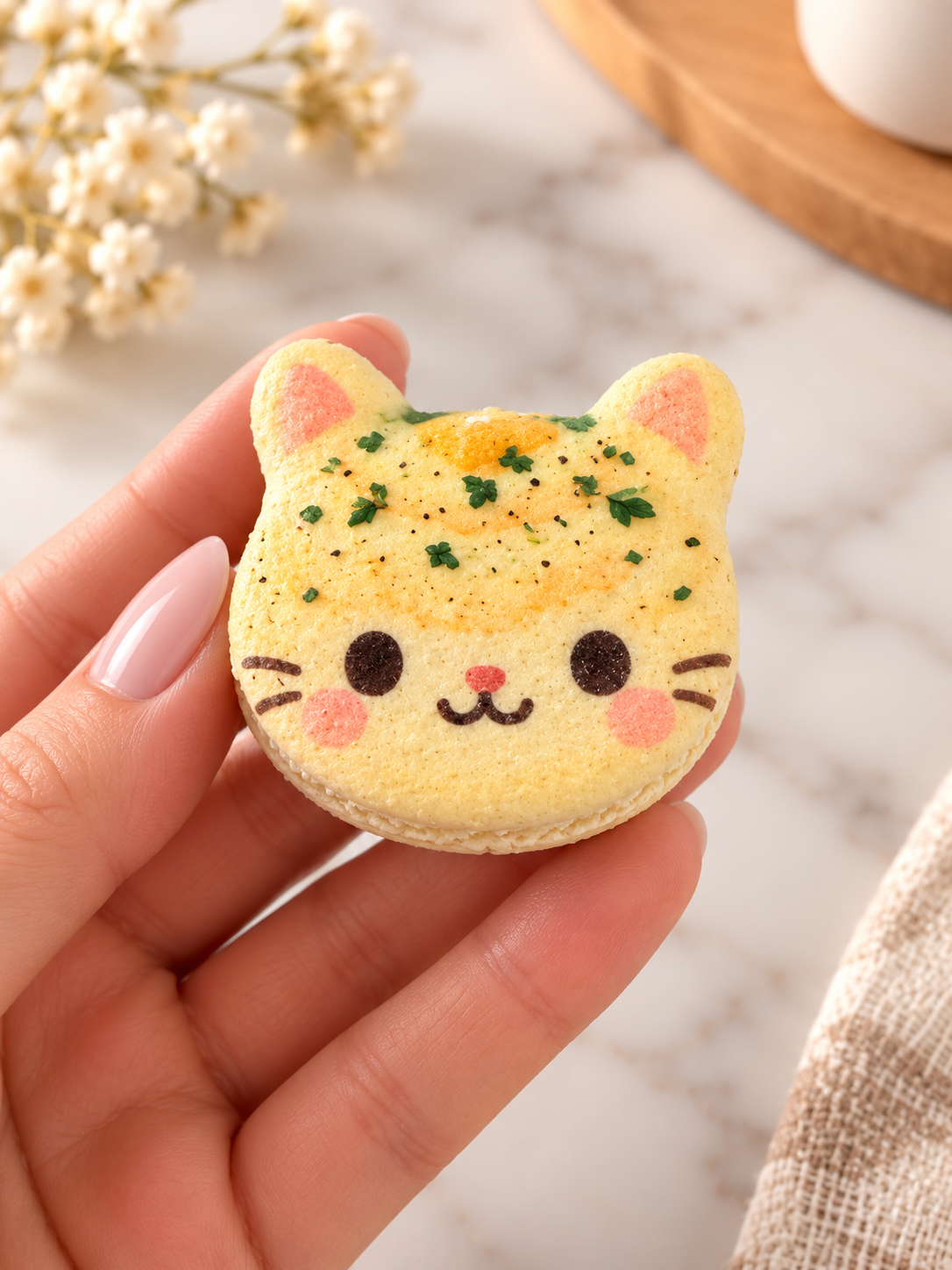Purrfectly Thankful – Thanksgiving Kitty French Macarons