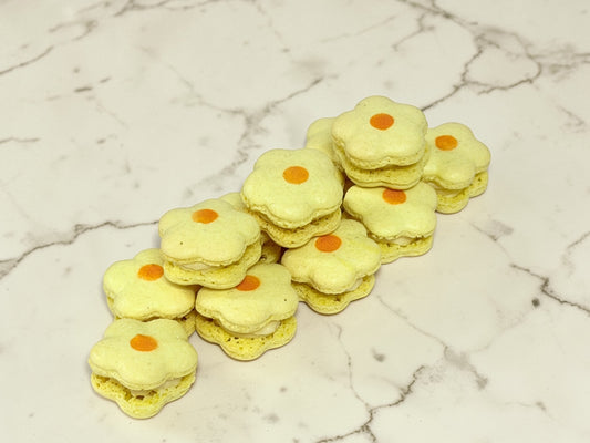 Lemon Flower French Macarons – Elegant, Delicate & Perfect for Any Celebration