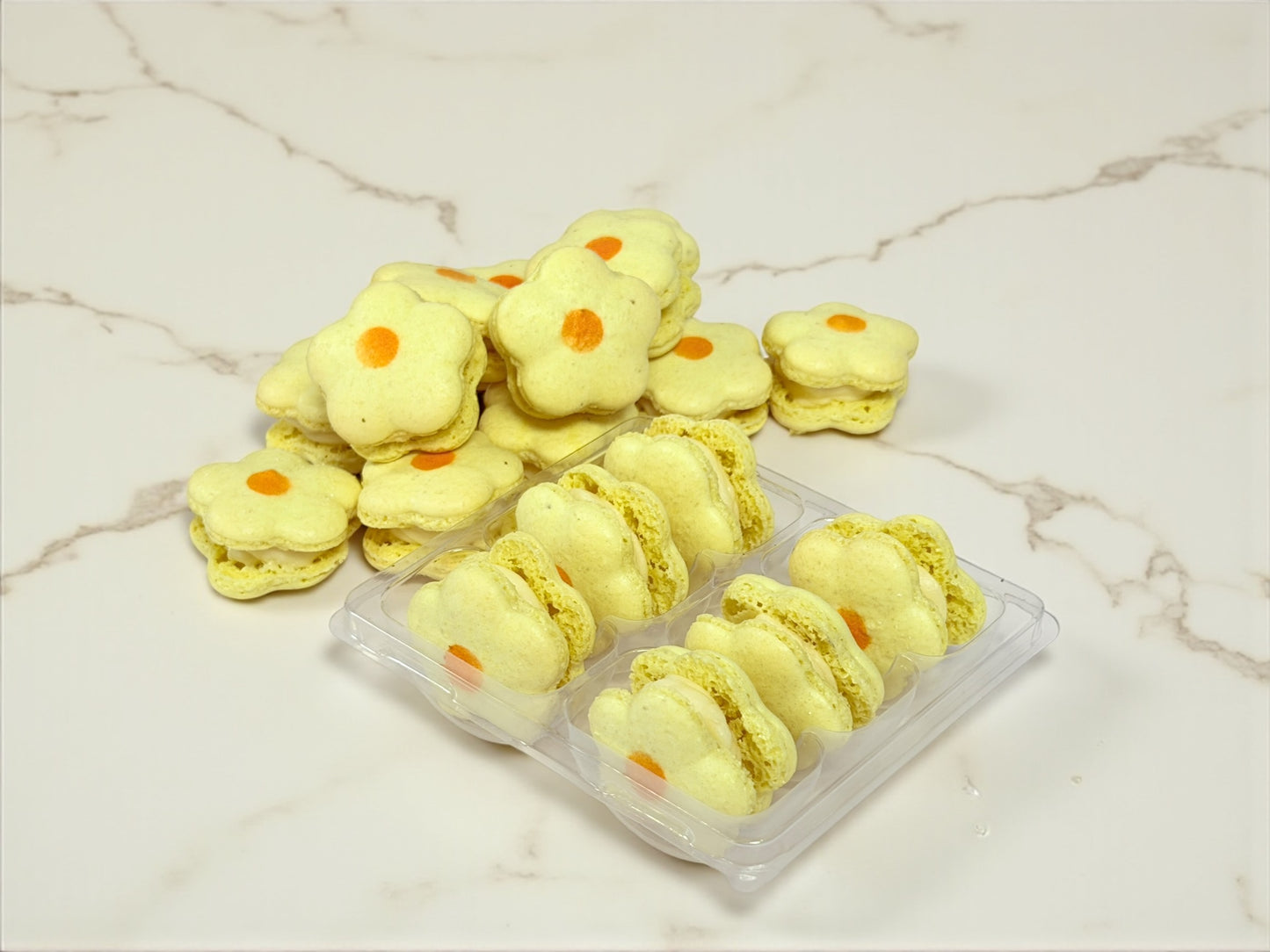 Lemon Flower French Macarons – Elegant, Delicate & Perfect for Any Celebration