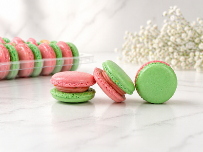 Strawberry Pistachio Macarons – 50 Pack