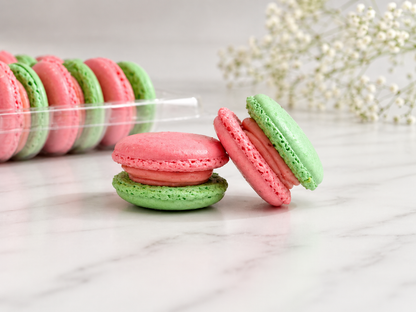 Strawberry Pistachio Macarons – 50 Pack