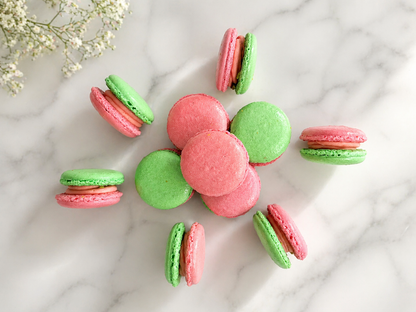 Strawberry Pistachio Macarons – 50 Pack