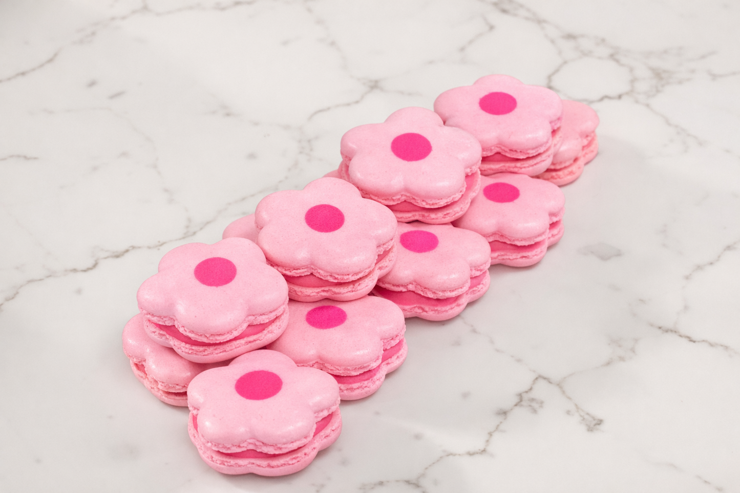 Raspberry Flower French Macarons – Elegant, Delicate & Perfect for Any Celebration