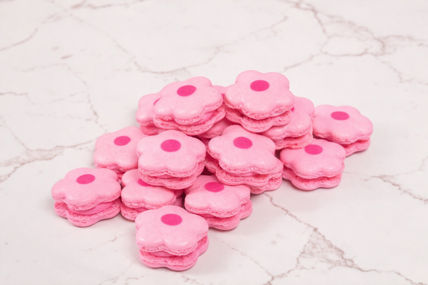 Raspberry Flower French Macarons – Elegant, Delicate & Perfect for Any Celebration