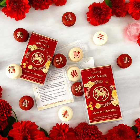 Lunar New Year Macaron Gift Box - 2 Pack (Customizable Symbols & Flavors)