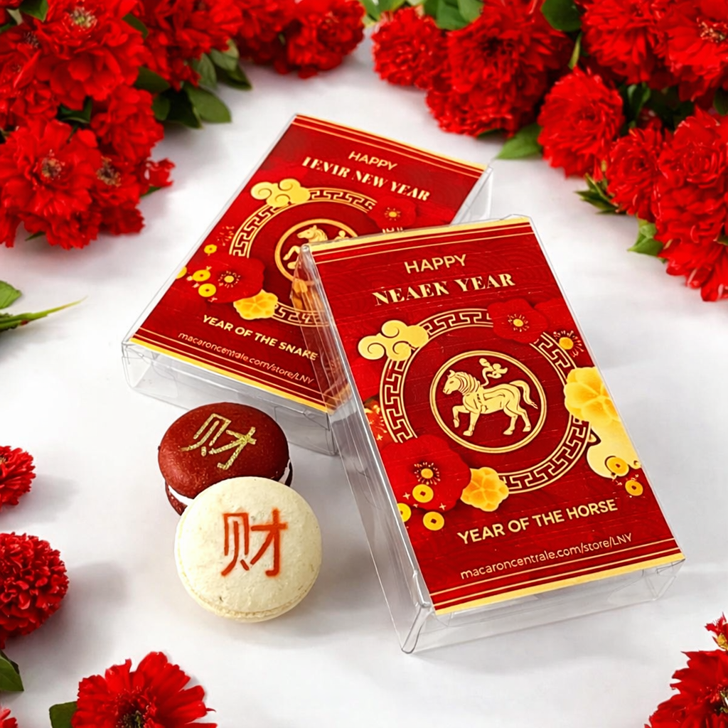 Lunar New Year Macaron Gift Box - 2 Pack (Customizable Symbols & Flavors)