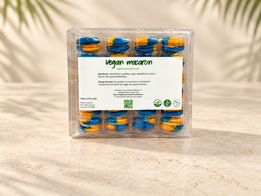 Wholesale Tropical Punch Vegan Macarons | Available in 24 & 48 Pack
