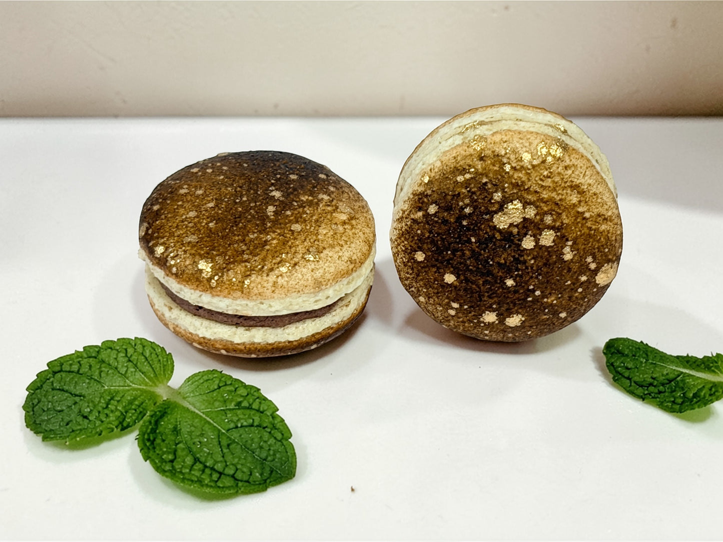 Mint Chocolate Vegan Macarons