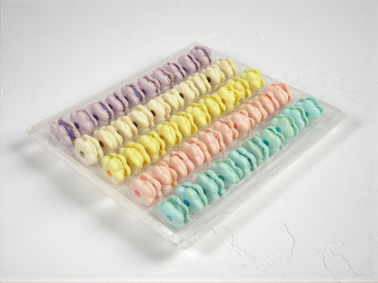 Petite Pastel Flower Macaron Assortment – Available in 50 & 100 Pack