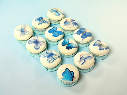 Blue Butterfly Bliss Macarons Packs of 6, 12, or 24