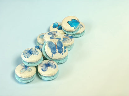 Blue Butterfly Bliss Macarons Packs of 6, 12, or 24
