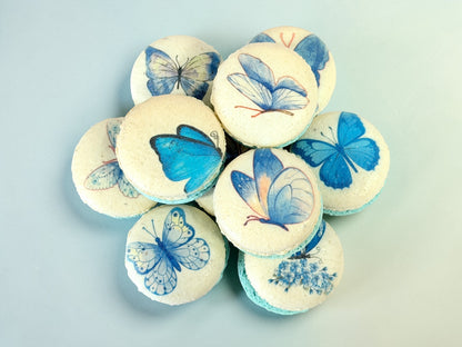 Blue Butterfly Bliss Macarons Packs of 6, 12, or 24
