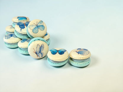 Blue Butterfly Bliss Macarons Packs of 6, 12, or 24
