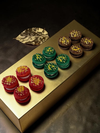 Gilded Dragon Scale French Macarons