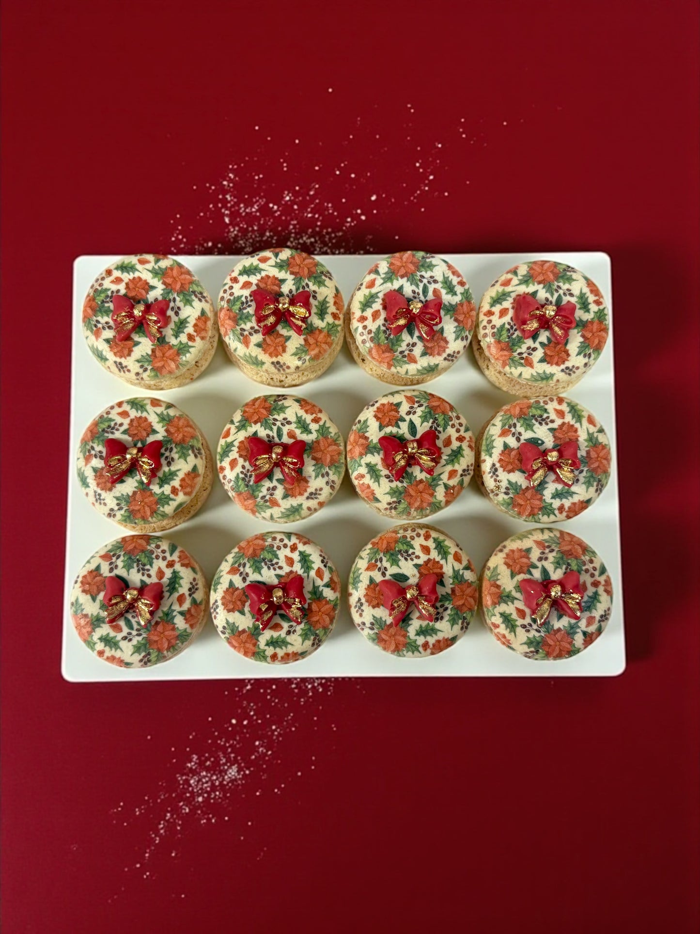 Crimson Bow Holiday Macarons | Season of Joy Collection