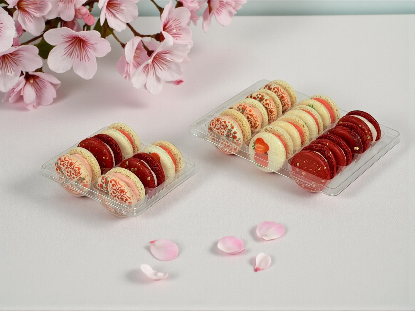 Strawberry Garden Delight French Macarons