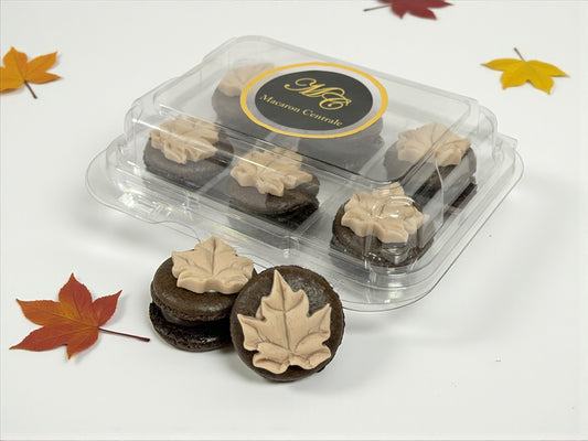 Maple Leaf Chocolate Charm French Macarons