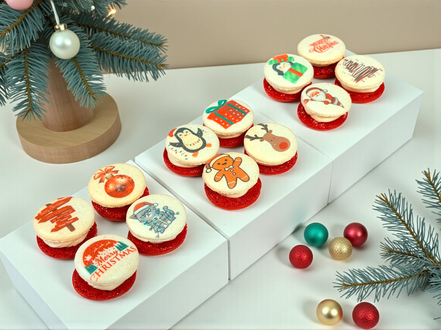 Holiday Cheer Prints | Christmas Macaron Gift Box