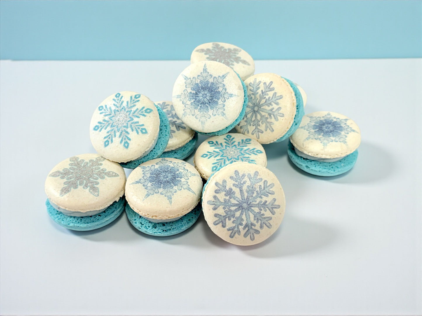 Winter Snowflake Macaron – Festive Printed Collection