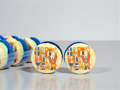 🎉 Happy New Year Printed French Macarons