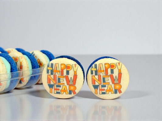 🎉 Happy New Year Printed French Macarons