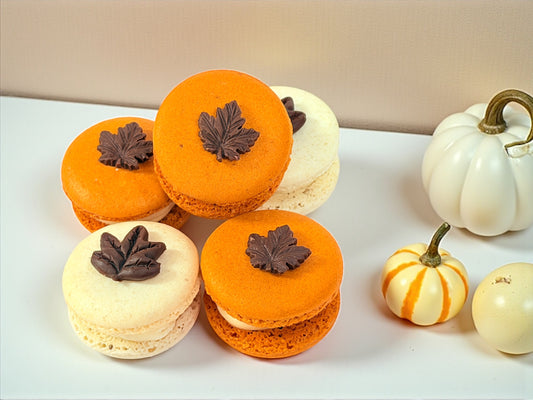 Chocolate Leaf Charm Macaron