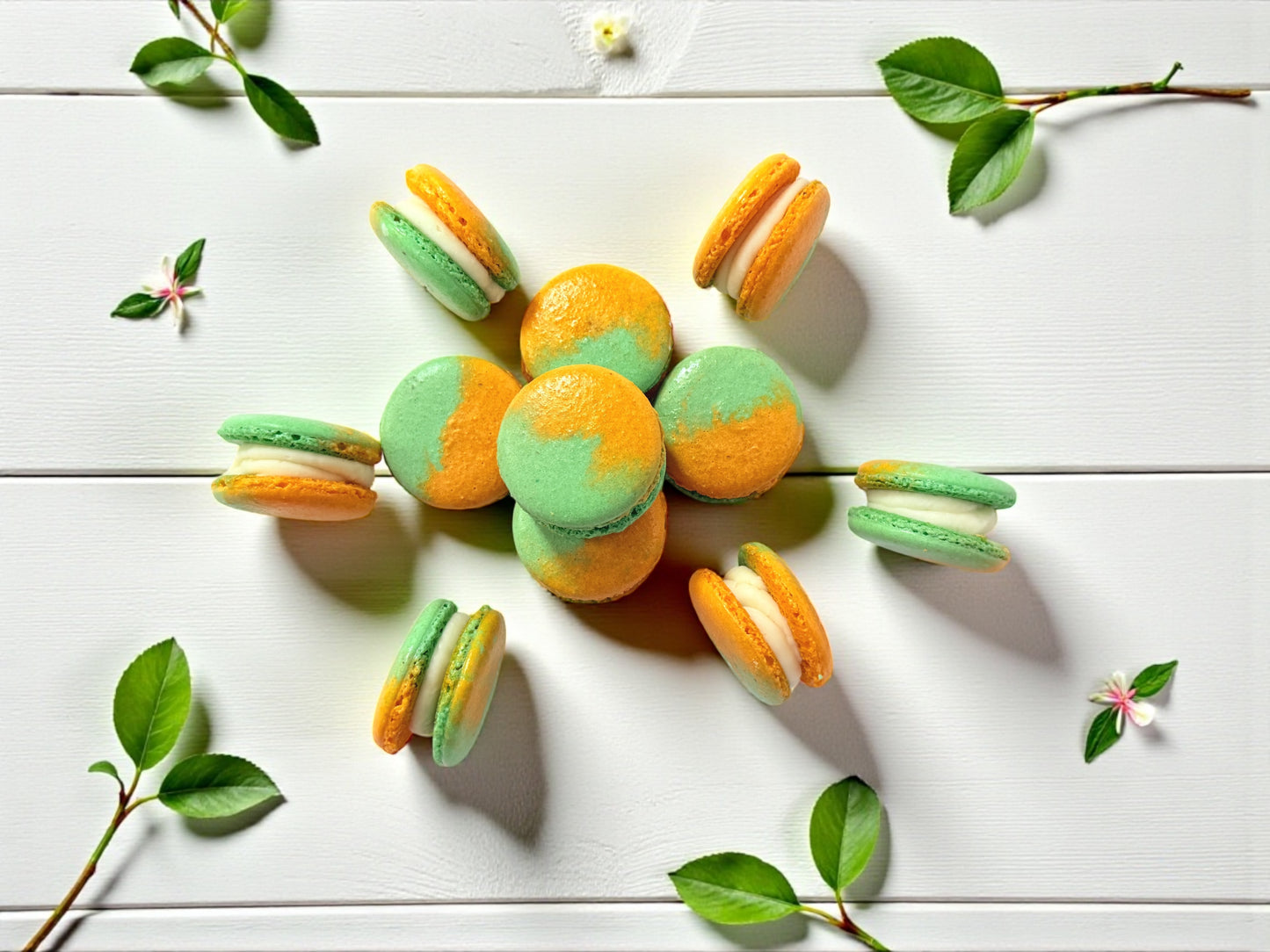 50-Pack Tropical Zest Mango & Lime French Macarons
