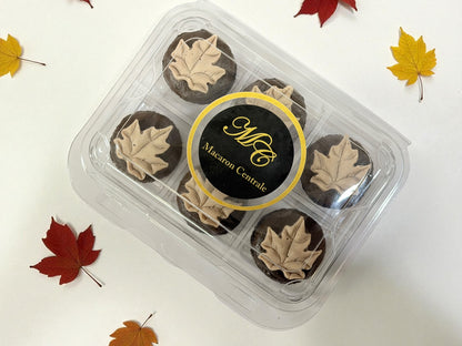Maple Leaf Chocolate Charm French Macarons
