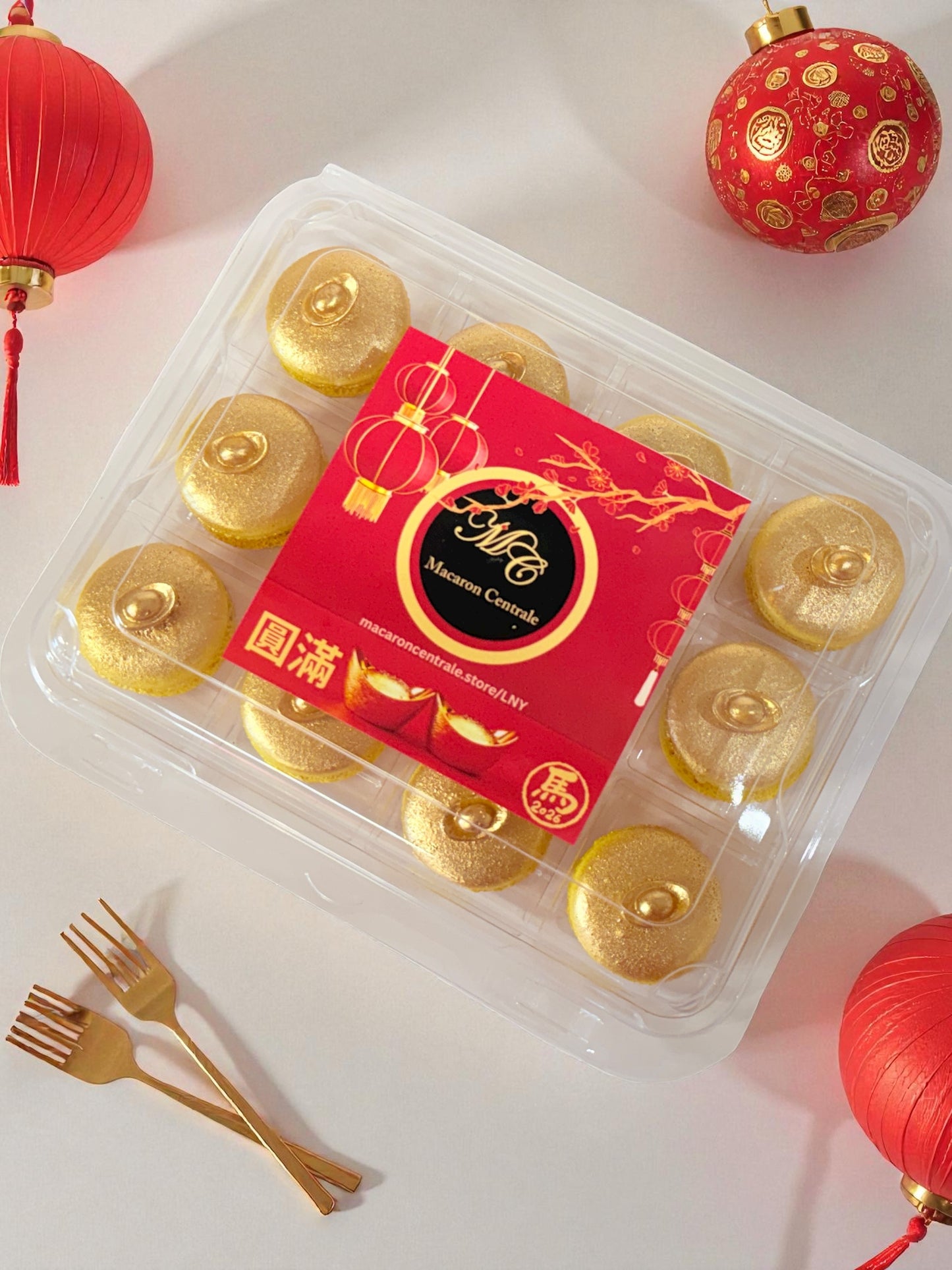 Golden Fortune Macarons | Luxury Gold Ingot French Macarons for Prosperity & Celebration