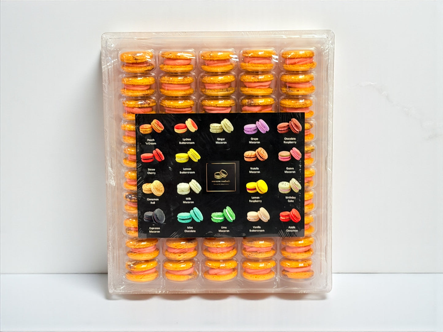 50 Pack Blood Orange Blackberry French Macaron