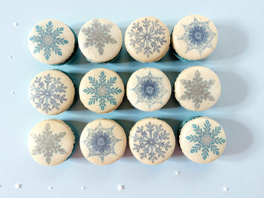 Winter Snowflake Macaron – Festive Printed Collection
