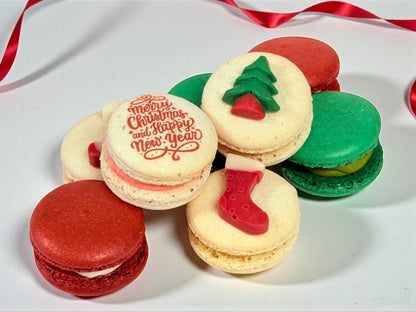 🎄 Holiday Delight Macaron Tower