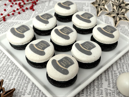 🎩 Happy New Year Top Hat Printed French Macarons
