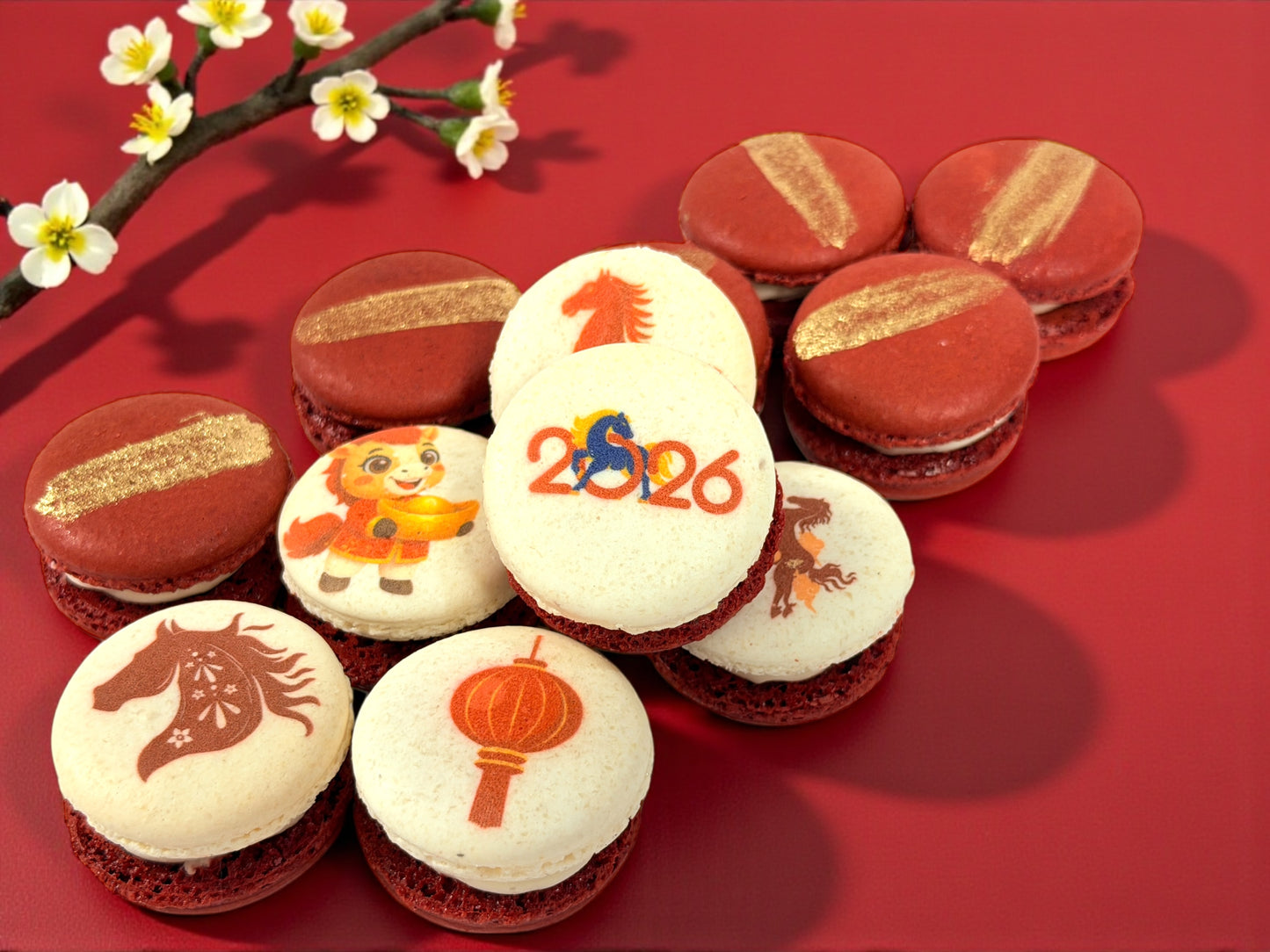 Year of the Horse, Happy New Year French Macarons