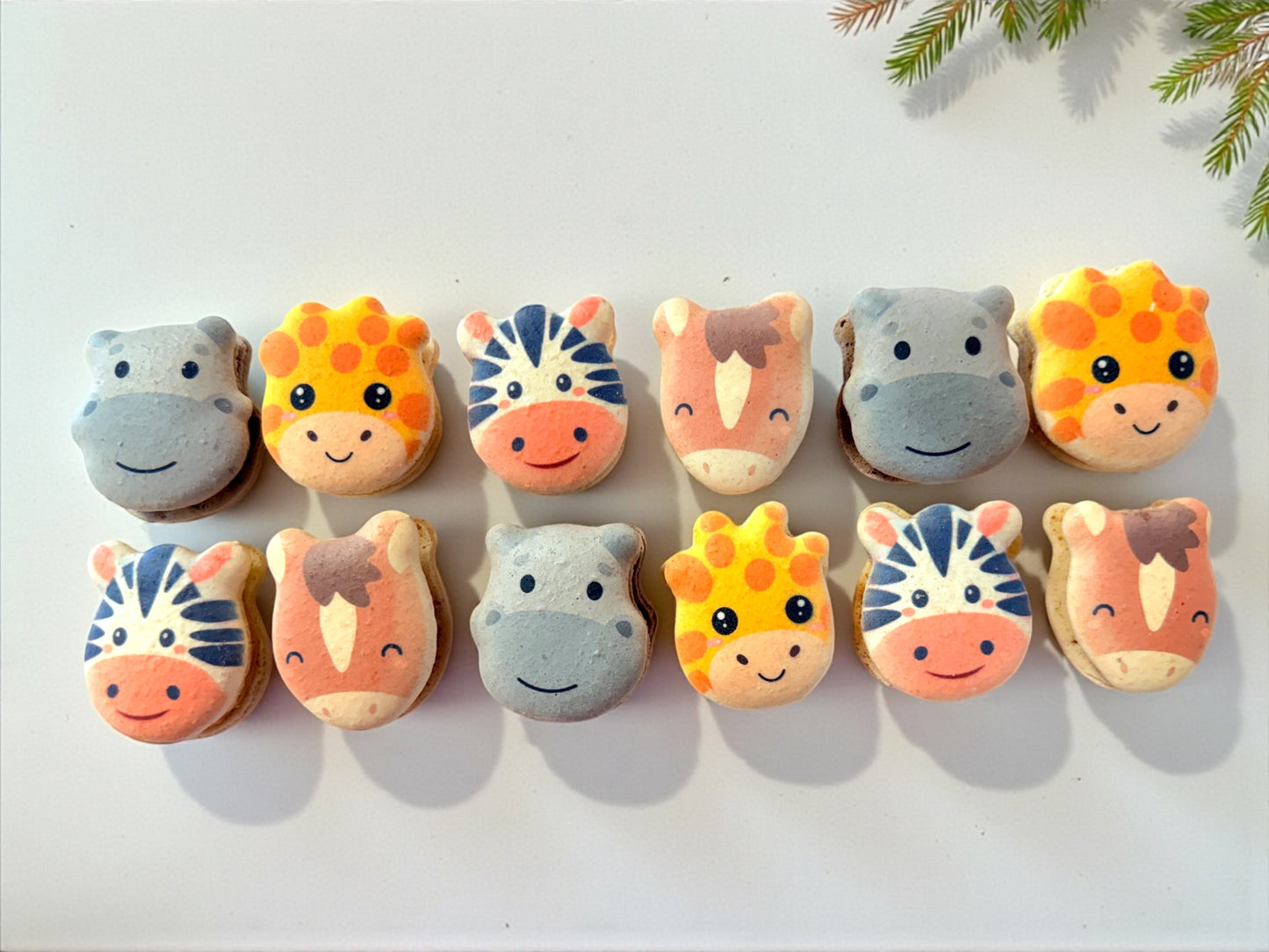 🦒 Safari Friends Macaron Set (4 Animals)