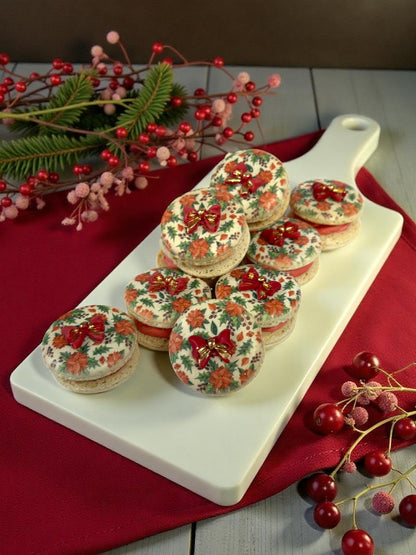 Crimson Bow Holiday Macarons | Season of Joy Collection