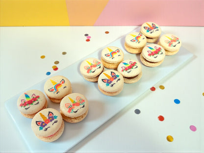 Unicorn Magic French Macarons | 6, 12 & 24 Pack | Whimsical Unicorn Prints | Choose Your Flavor