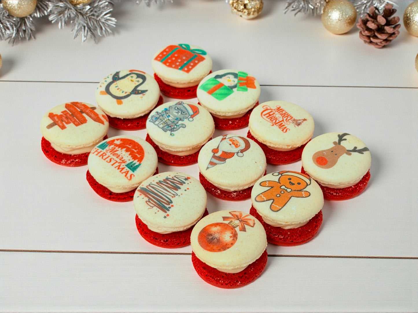 Holiday Cheer Prints | Christmas Macaron Gift Box