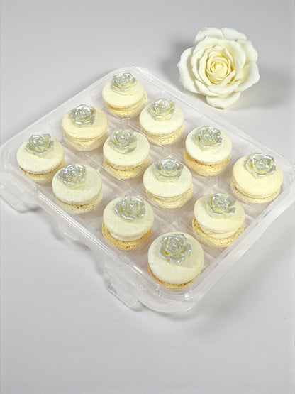 Silver Bloom Macarons | Hand-Crafted Rose Charm Set