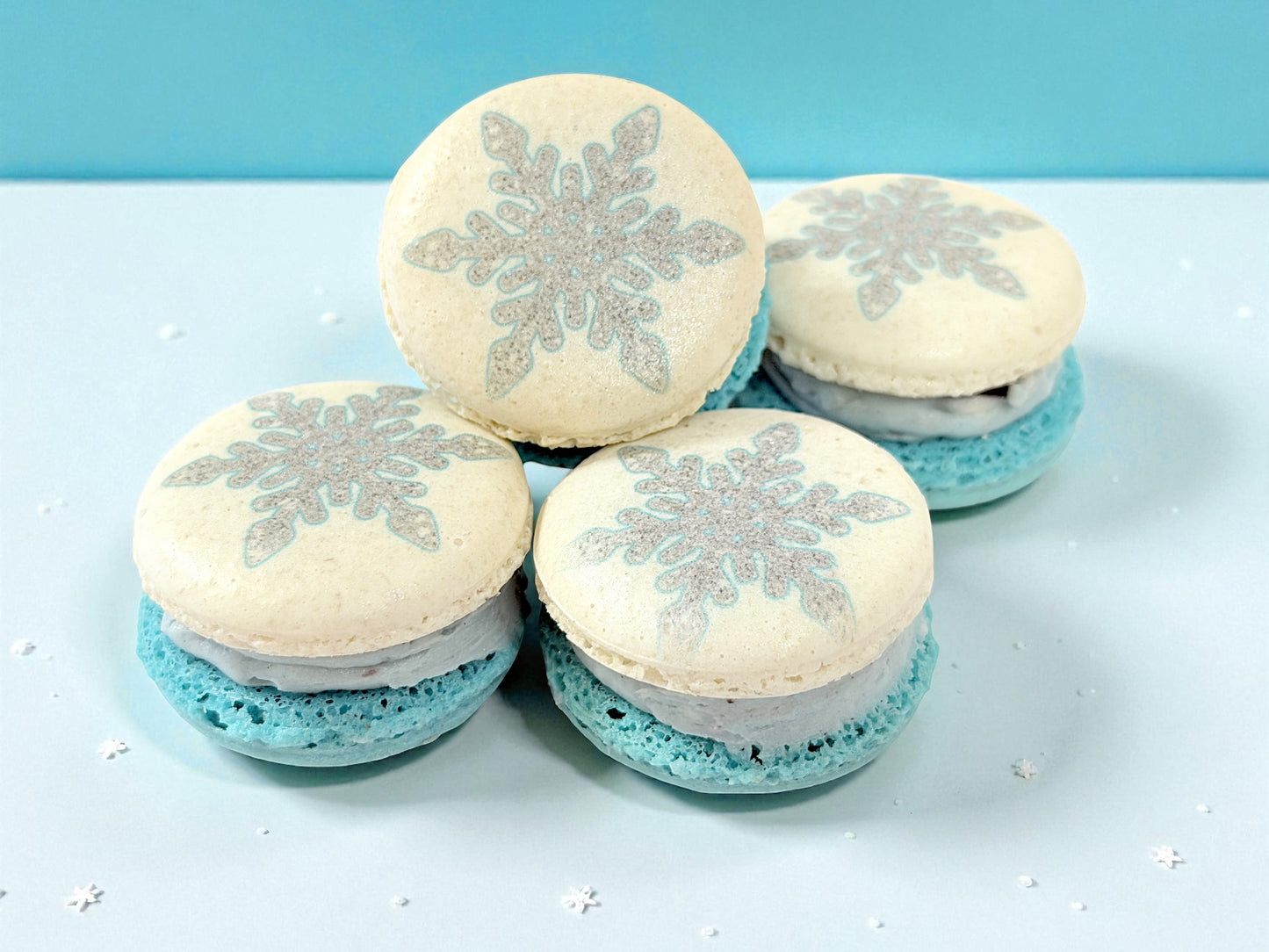 Winter Snowflake Macaron – Festive Printed Collection