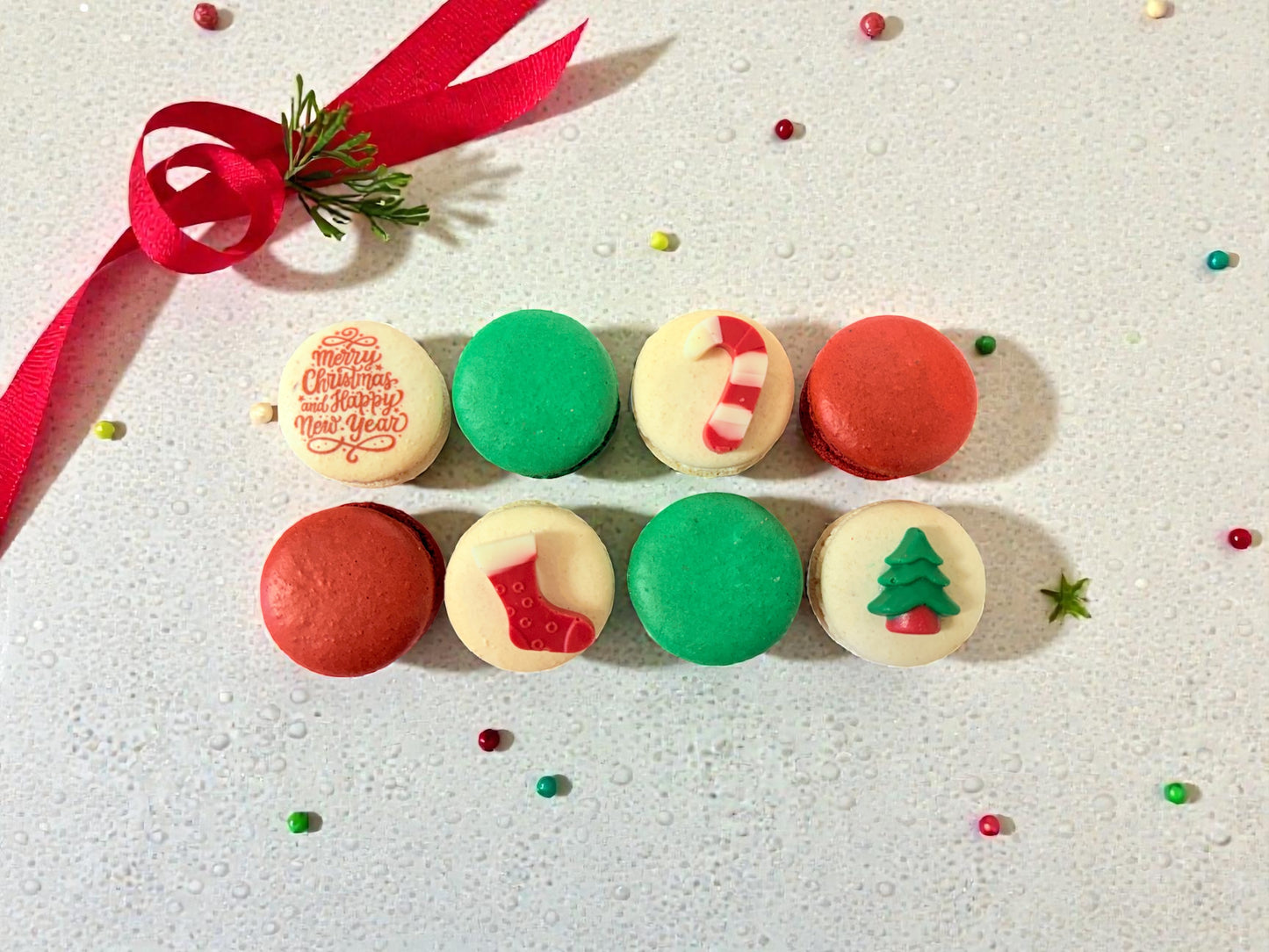 🎄 Holiday Delight Macaron Tower