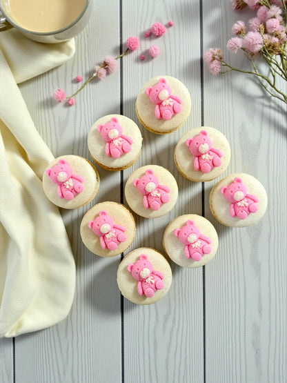 Pink Teddy Macarons – Adorable French Cookies for Baby Birthdays or Party Favors