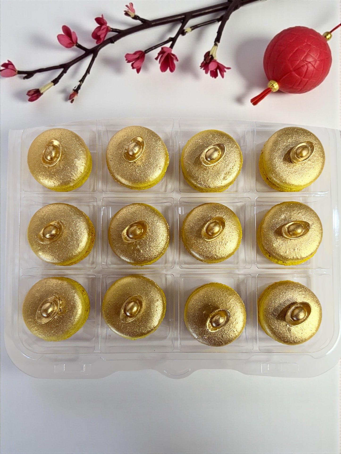 Golden Fortune Macarons | Luxury Gold Ingot French Macarons for Prosperity & Celebration