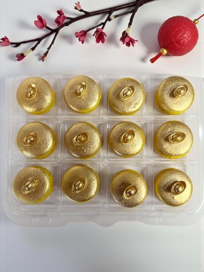 Golden Fortune Macarons | Luxury Gold Ingot French Macarons for Prosperity & Celebration