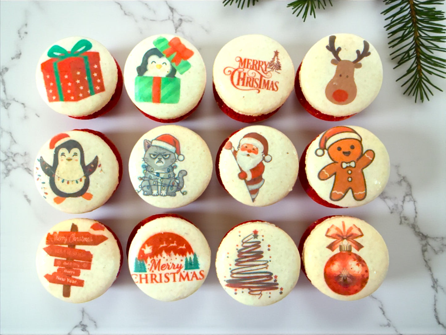 Holiday Cheer Prints | Christmas Macaron Gift Box