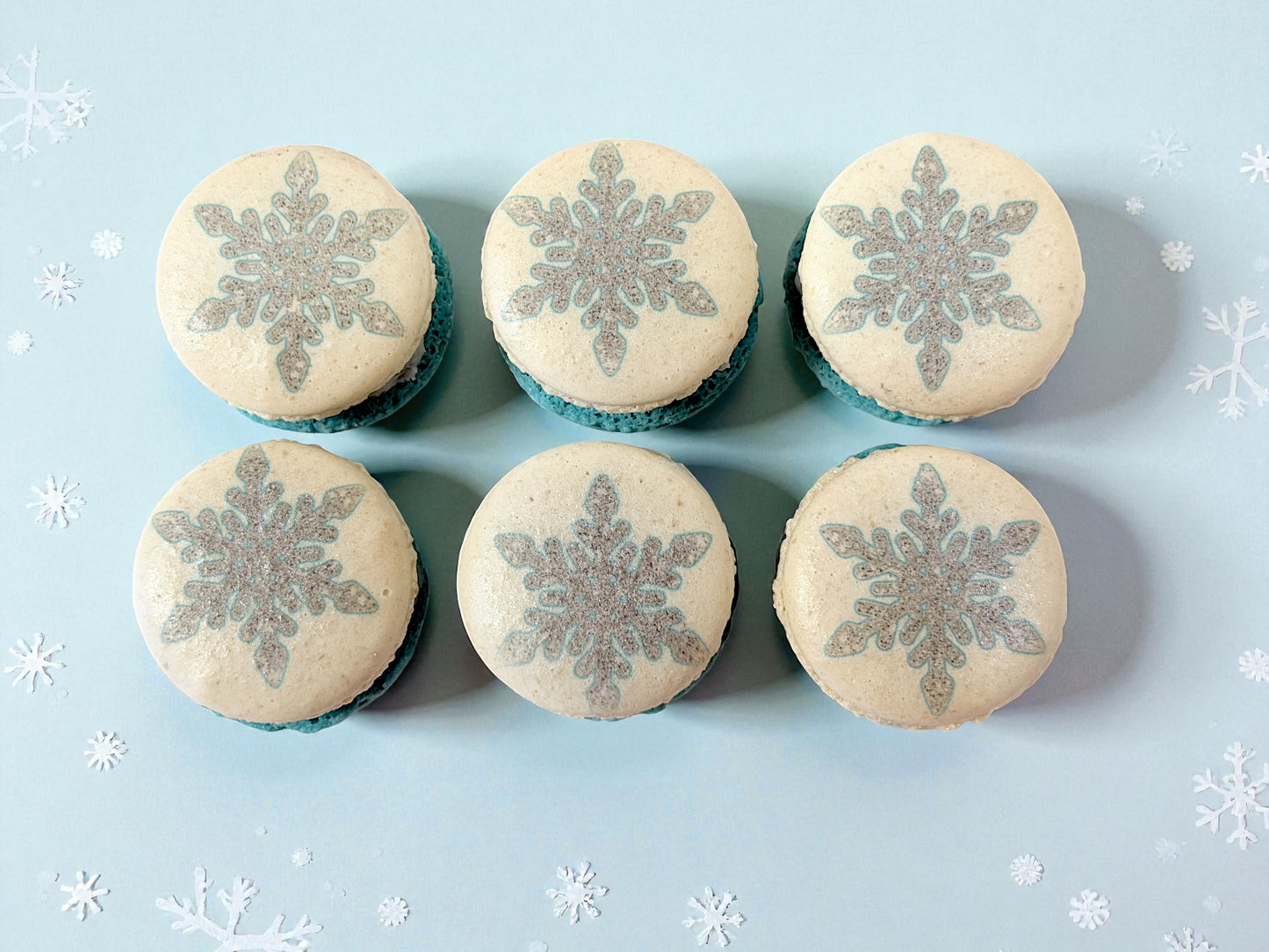 Winter Snowflake Macaron – Festive Printed Collection