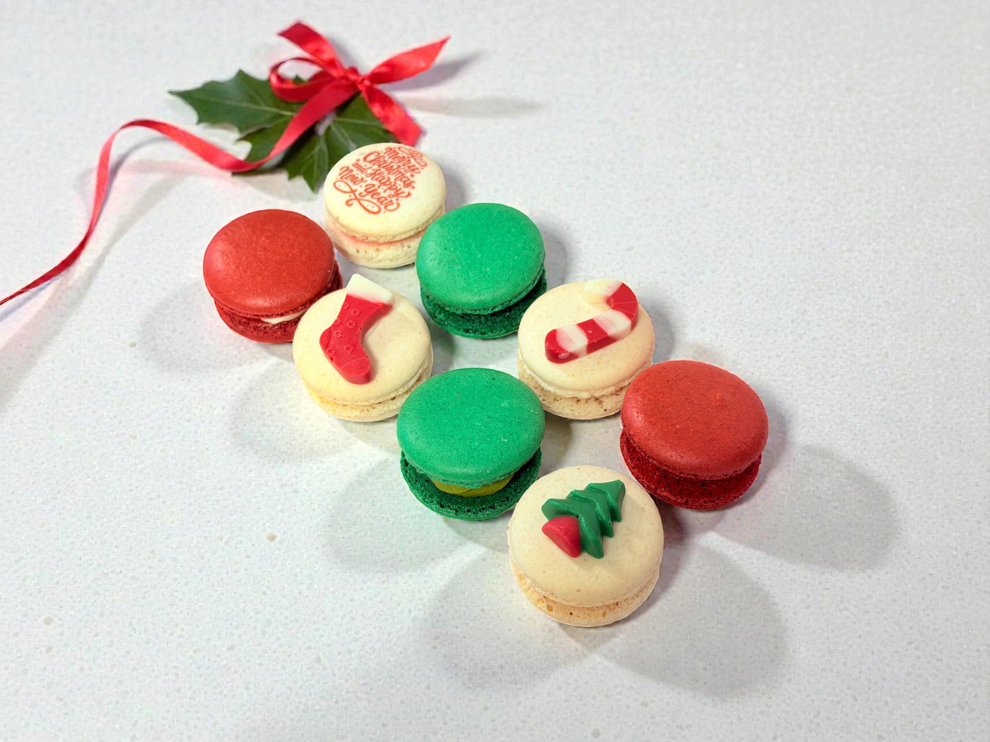 🎄 Holiday Delight Macaron Tower