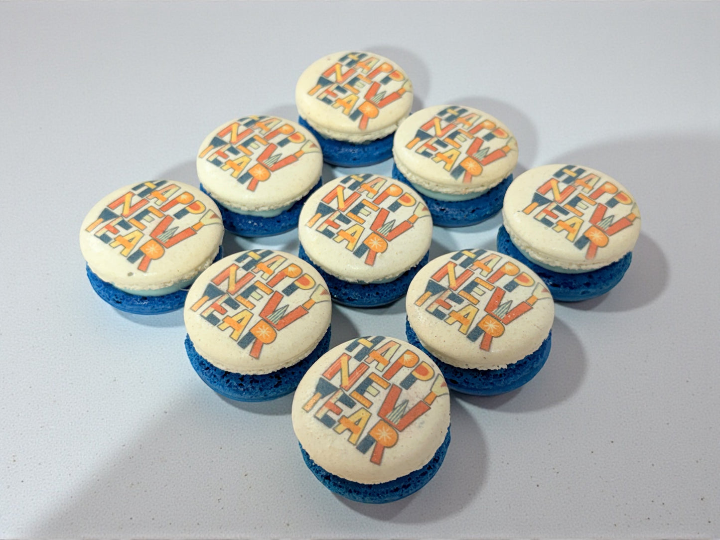 🎉 Happy New Year Printed French Macarons